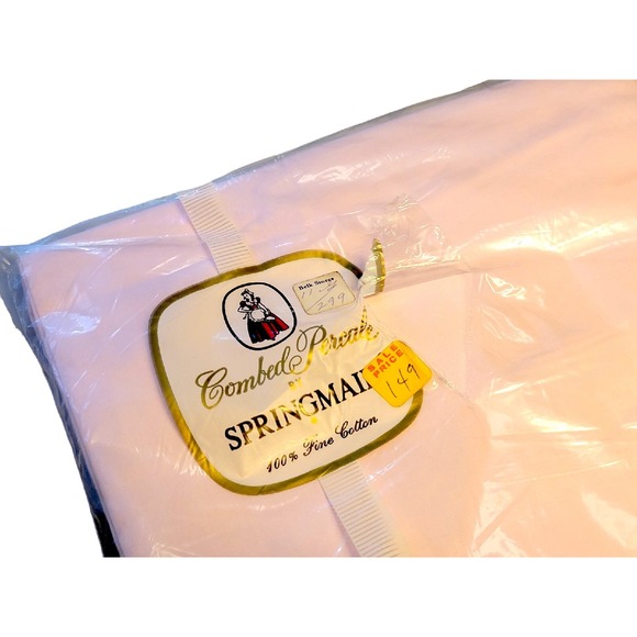 New Vintage Springmaid Pale Pink Combed Cotton Percale Flat Sheet Twin - Picture 1 of 4